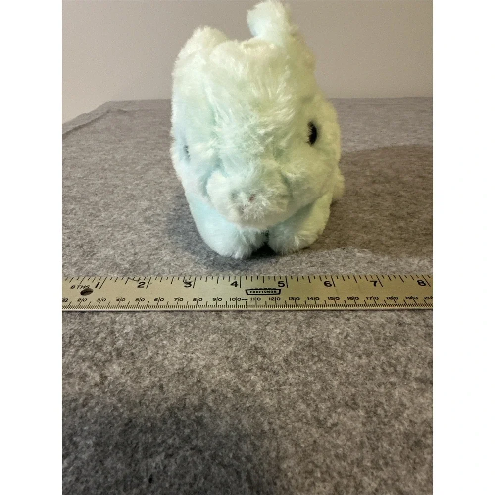 FAO Schwarz Rabbit Plush Pastel Tail Easter Bunny Mint Green Blue Glitter Ear 8